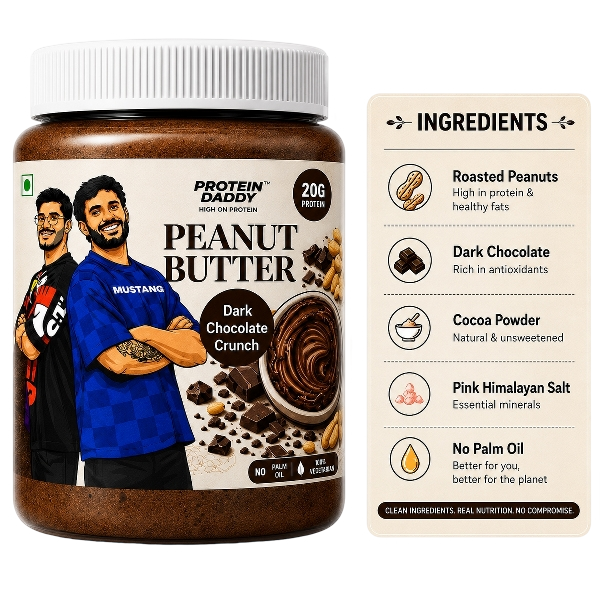 Protein Daddy Dark Chocolate Crunch Peanut Butter jar