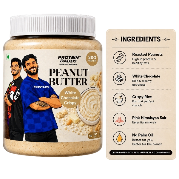 Protein Daddy White Chocolate Crispy Peanut Butter jar